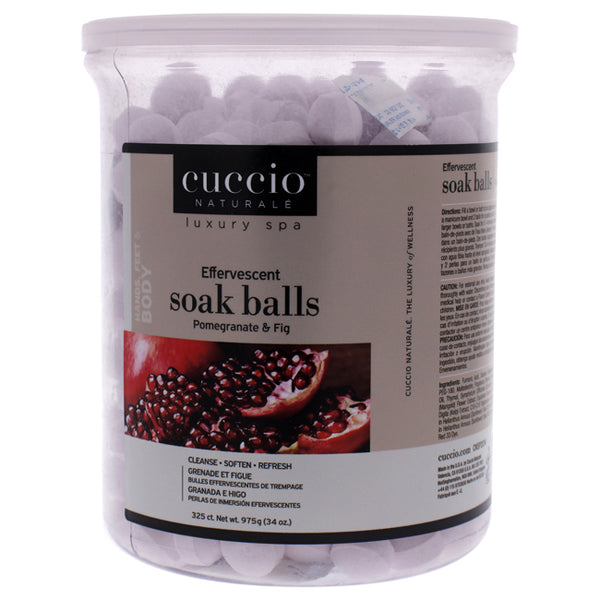 Cuccio Soak Balls Effervescent - Pomegranate and Fig by Cuccio for Women - 325 Pc Nail Treatment