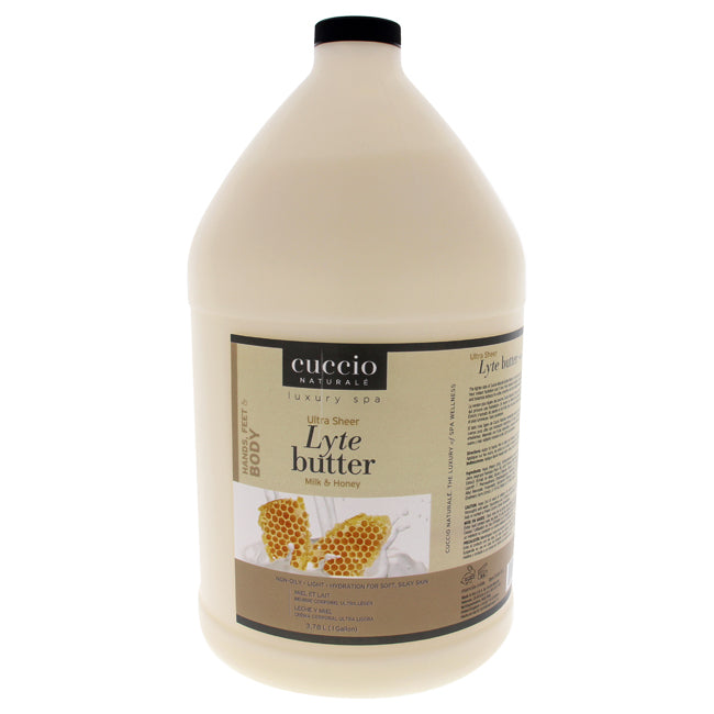 Cuccio Ultra Sheer Lyte Butter - Milk and Honey by Cuccio for Unisex - 1 Gallon Body Butter