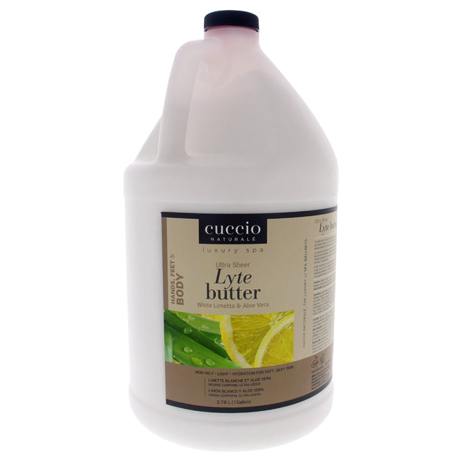 Cuccio Ultra Sheer Lyte Butter - White Limetta and Aloe Vera by Cuccio for Unisex - 1 Gallon Body Butter