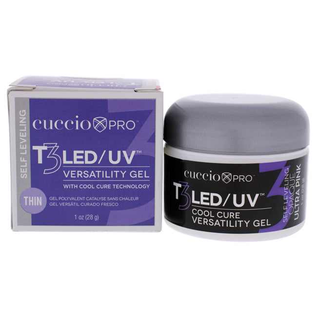 Cuccio Pro T3 Cool Cure Versatility Gel - Self Leveling Opaque Ultra Pink by Cuccio Pro for Women - 1 oz Nail Gel