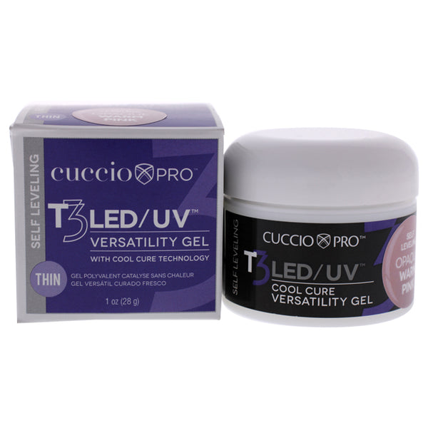 Cuccio Pro T3 Cool Cure Versatility Gel - Self Leveling Opaque Warm Pink by Cuccio Pro for Women - 1 oz Nail Gel