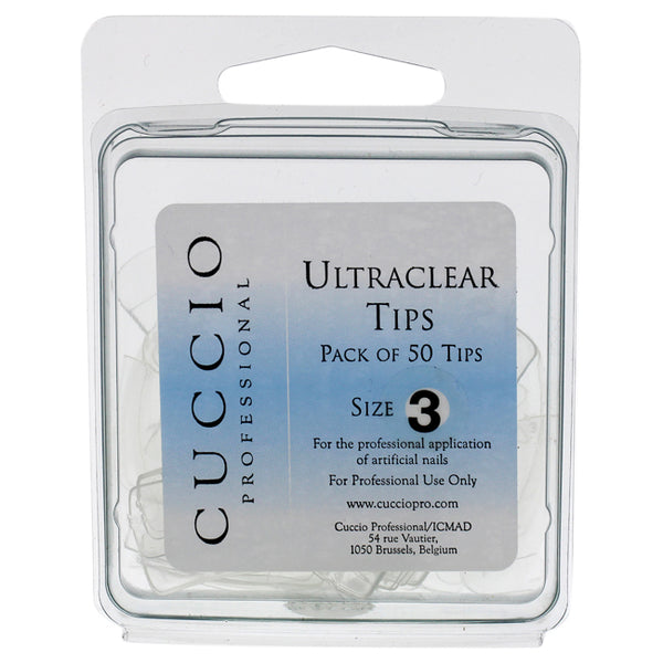 Cuccio Pro Ultraclear Tips - 3 by Cuccio Pro for Women - 50 Pc Acrylic Nails