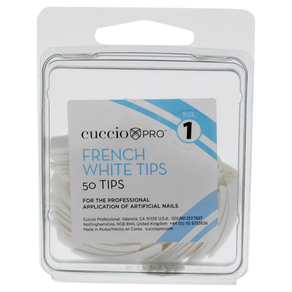 Cuccio Pro French White Tips - 1 by Cuccio Pro for Women - 50 Pc Acrylic Nails