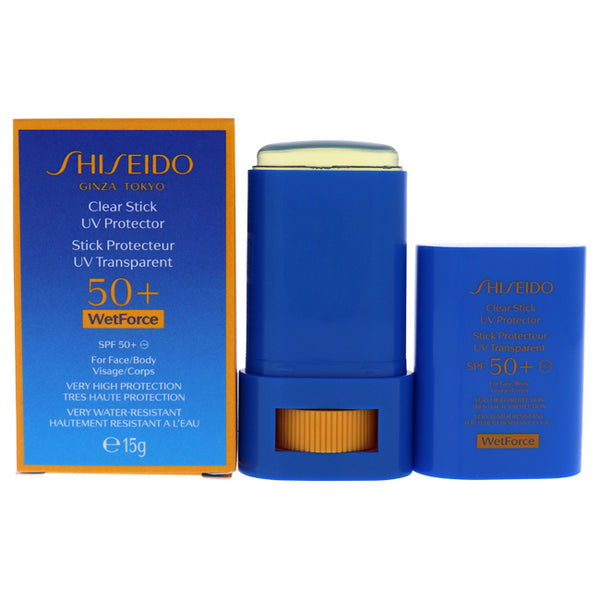 Shiseido Clear Stick UV Protector WetForce SPF 50 by Shiseido for Unisex - 0.52 oz Sunscreen