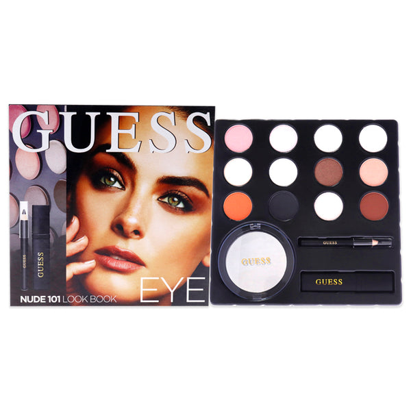 Guess Beauty Eye Lookbook - 101 Nude by Guess for Women - 3 Pc Kit 0.14oz Volumizing Black Mascara, 0.48oz Eye Shadow, 0.017oz Soft Kohl Black Eyeliner