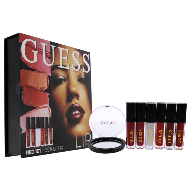 Guess Beauty Lip Lookbook - 101 Red by Guess for Women - 6 Pc Kit 3 x 0.14oz Lip Gloss, 3 x 0.14oz Matte Liquid Lipstick