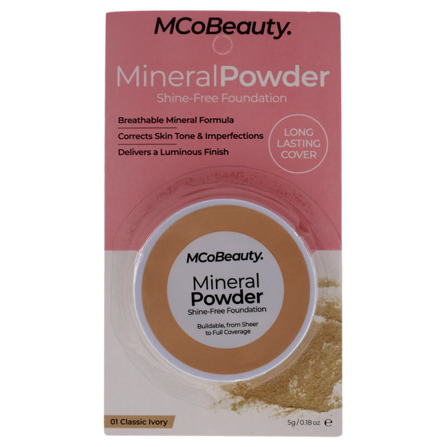 MCoBeauty Mineral Powder Shine-Free Foundation - 01 Classic Ivory by MCoBeauty for Women - 0.18 oz Foundation