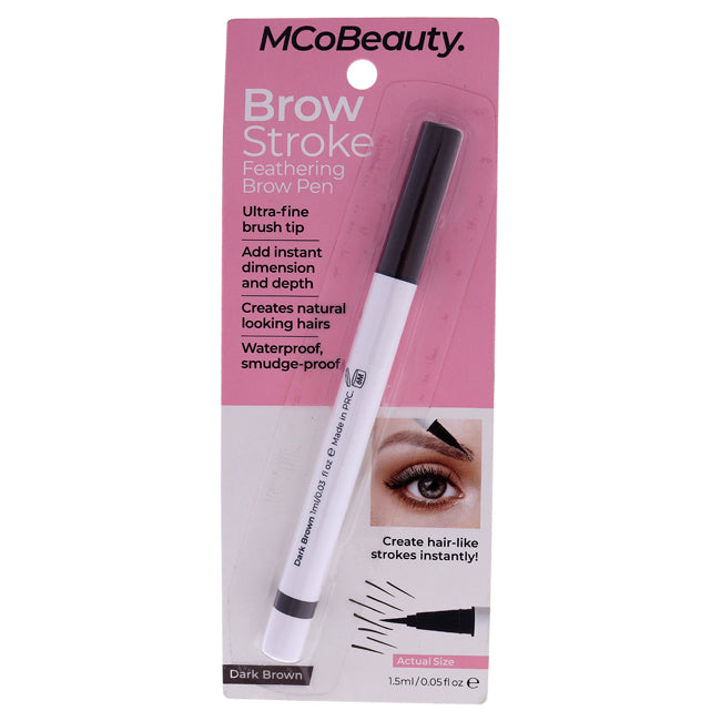 MCoBeauty Brow Stroke Feathering Brow Pen - Dark Brown by MCoBeauty for Women - 0.05 oz Eyebrow