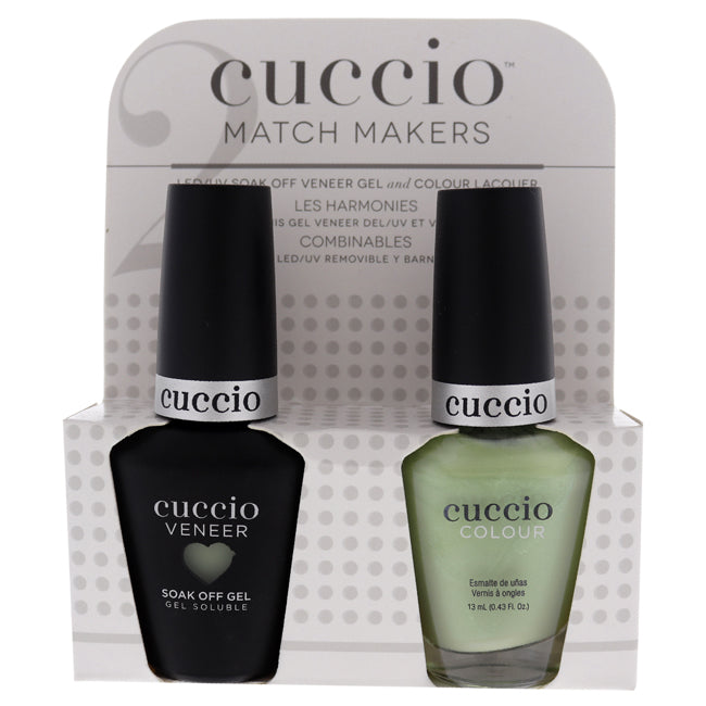 Cuccio Match Makers Set - Positivity by Cuccio for Women - 2 Pc 0.44oz Veneer Soak Of Gel Nail Polish, 0.43oz Colour Nail Polish