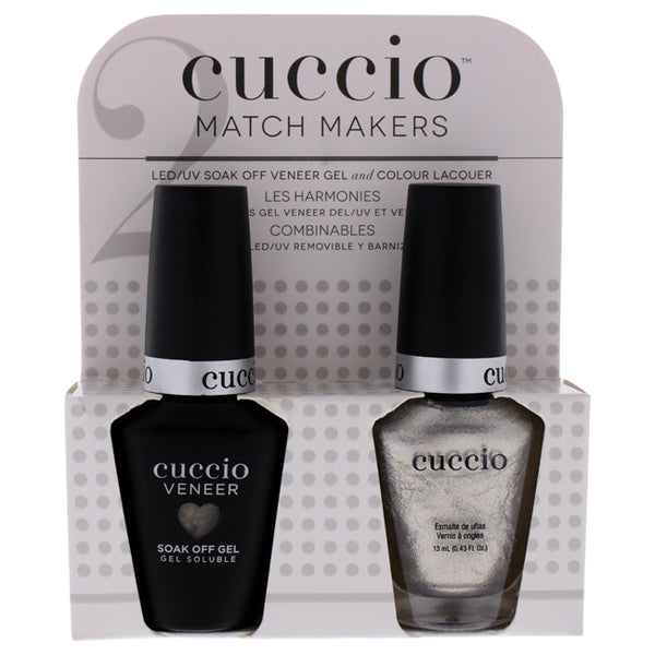 Cuccio Match Makers Set - Just a Presecco by Cuccio for Women - 2 Pc 0.44oz Veneer Soak Of Gel Nail Polish, 0.43oz Colour Nail Polish