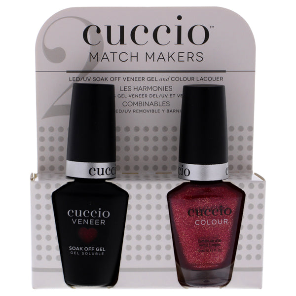 Cuccio Match Makers Set - 3-2-1 Kiss by Cuccio for Women - 2 Pc 0.44oz Veneer Soak Of Gel Nail Polish, 0.43oz Colour Nail Polish