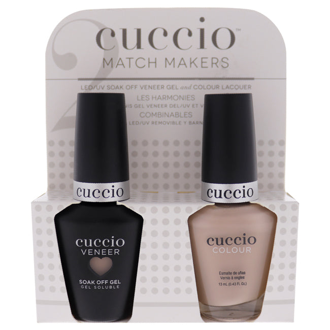 Cuccio Match Makers Set - Bite Your Lip by Cuccio by Cuccio for Women - 2 Pc 0.44oz Veneer Soak Of Gel Nail Polish, 0.43oz Colour Nail Polish