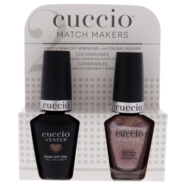 Cuccio Match Makers Set - Coffe Tea or Me by Cuccio for Women - 2 Pc 0.44oz Veneer Soak Of Gel Nail Polish, 0.43oz Colour Nail Polish