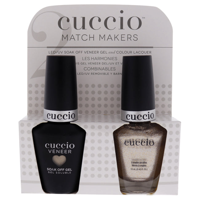 Cuccio Match Makers Set - Pop Fizz Clink by Cuccio for Women - 2 Pc 0.44oz Veneer Soak Of Gel Nail Polish, 0.43oz Colour Nail Polish