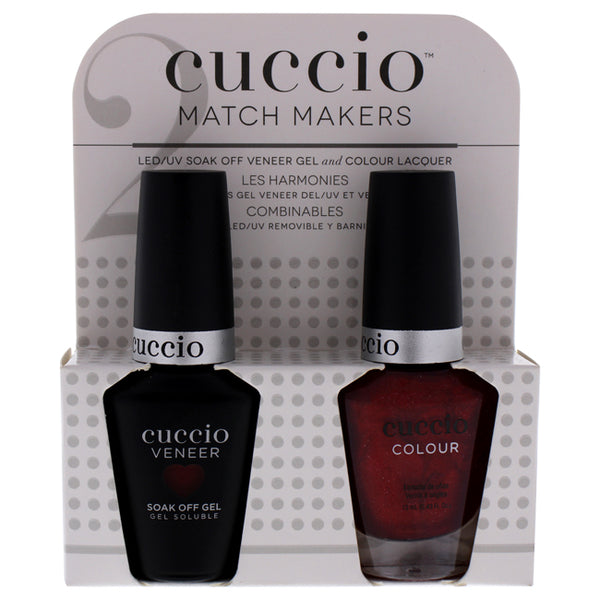 Cuccio Match Makers Set - Soiree Not Sorry by Cuccio for Women - 2 Pc 0.44oz Veneer Soak Of Gel Nail Polish, 0.43oz Colour Nail Polish