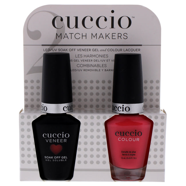 Cuccio Match Makers Set - Paradise Found by Cuccio for Women - 2 Pc 0.44oz Veneer Soak Of Gel Nail Polish, 0.43oz Colour Nail Polish