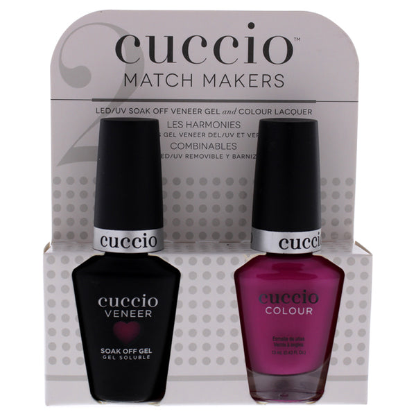 Cuccio Match Makers Set - Dont Get Tide Down by Cuccio for Women - 2 Pc 0.44oz Veneer Soak Of Gel Nail Polish, 0.43oz Colour Nail Polish