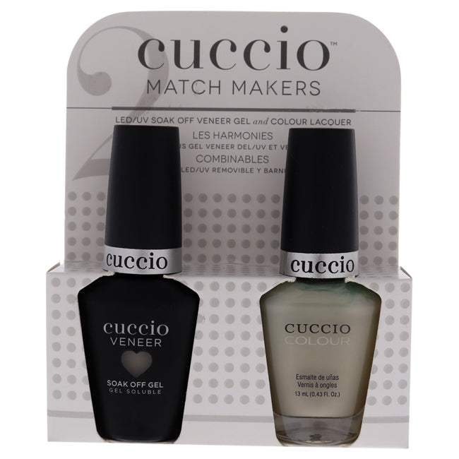 Cuccio Match Makers Set - Hair Toss by Cuccio for Women - 2 Pc 0.44oz Veneer Soak Of Gel Nail Polish, 0.43oz Colour Nail Polish