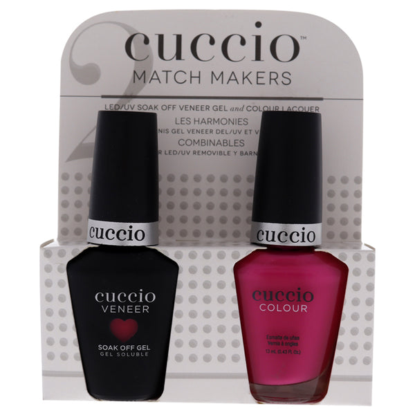 Cuccio Match Makers Set - Hot Thang by Cuccio for Women - 2 Pc 0.44oz Veneer Soak Of Gel Nail Polish, 0.43oz Colour Nail Polish