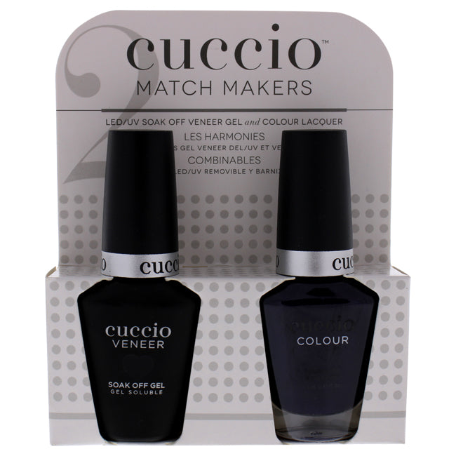 Cuccio Match Makers Set - Quilty As Charged by Cuccio for Women - 2 Pc 0.44oz Veneer Soak Of Gel Nail Polish, 0.43oz Colour Nail Polish