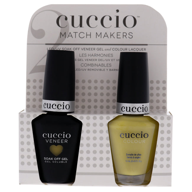 Cuccio Match Makers Set - Seriously Celsius by Cuccio for Women - 2 Pc 0.44oz Veneer Soak Of Gel Nail Polish, 0.43oz Colour Nail Polish