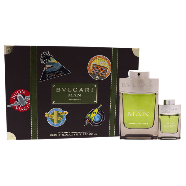 Bvlgari Bvlgari Man Wood Essence by Bvlgari for Men - 2 Pc Gift Set 3.4oz EDP, 0.5oz EDP Spray