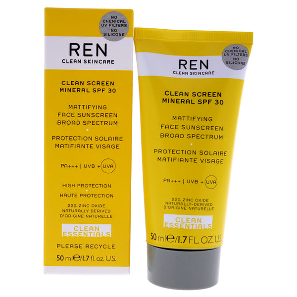 REN Clean Screen Mineral SPF 30 by REN for Unisex - 1.7 oz Sunscreen