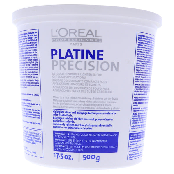 L'Oreal Platine Precision De-Dusted Powder Lightener by LOreal Professional for Unisex - 17.5 oz Hair Color