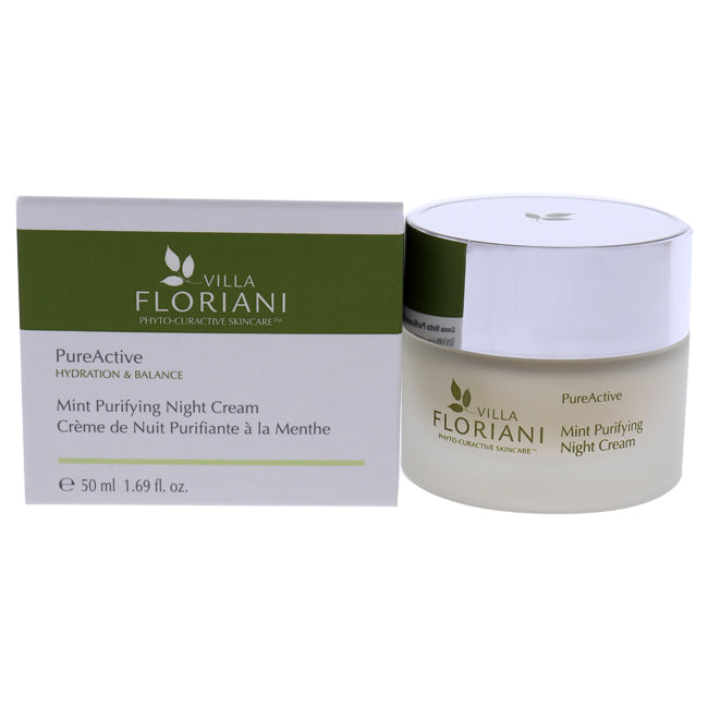 Villa Floriani PureActive Purifying Night Cream - Mint by Villa Floriani for Unisex - 1.69 oz Cream