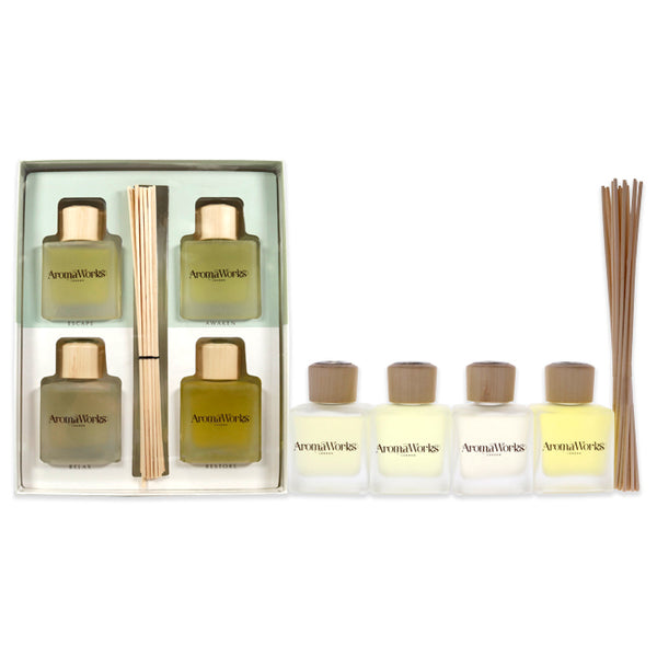 Aromaworks Aromaworks Set by Aromaworks for Unisex - 4 x 14.11 oz Awaken Reed Diffuser, Escape Reed Diffuser, Restore Reed Diffuser, Relax Reed Diffuser