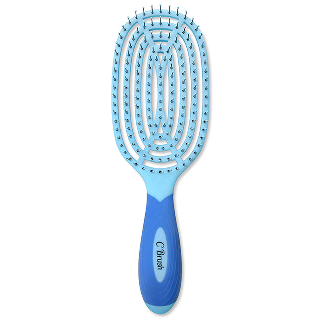 NuWay 4Hair Circular Venting Detangling C Brush - Blue by NuWay 4Hair for Unisex - 1 Pc Hair Brush