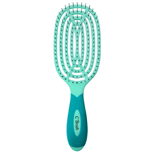 NuWay 4Hair Circular Venting Detangling C Brush - Aqua by NuWay 4Hair for Unisex - 1 Pc Hair Brush