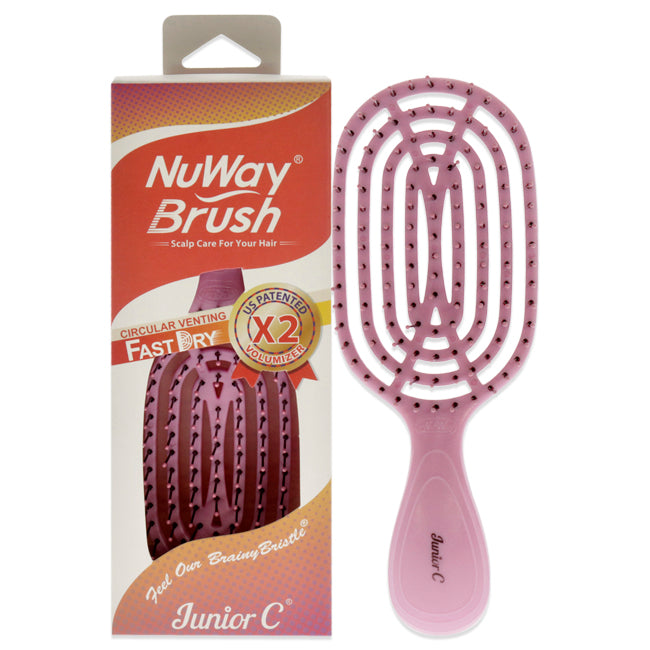 NuWay 4Hair Circular Venting Detangling Junior C Brush - Pink by NuWay 4Hair for Unisex - 1 Pc Hair Brush