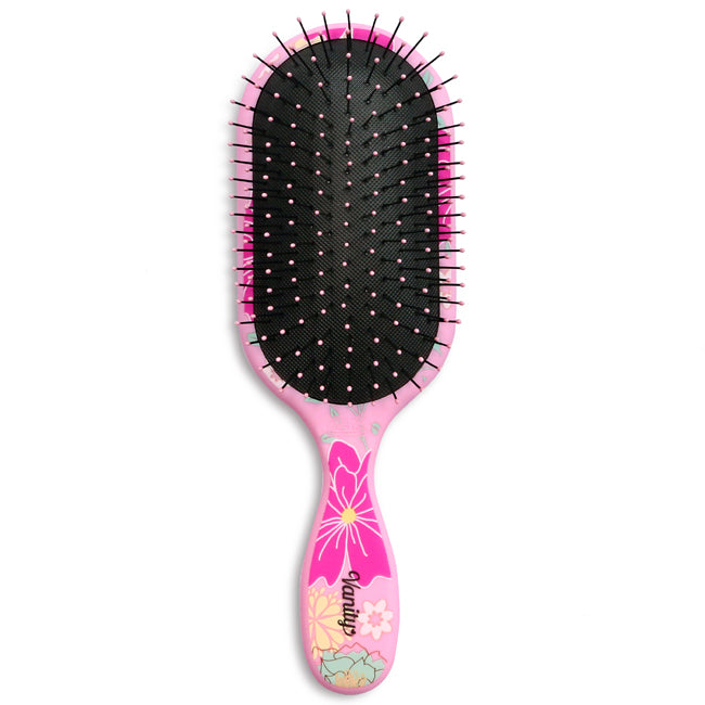 NuWay 4Hair Vanity Detangling Brush - Pink Flower by NuWay 4Hair for Unisex - 1 Pc Hair Brush
