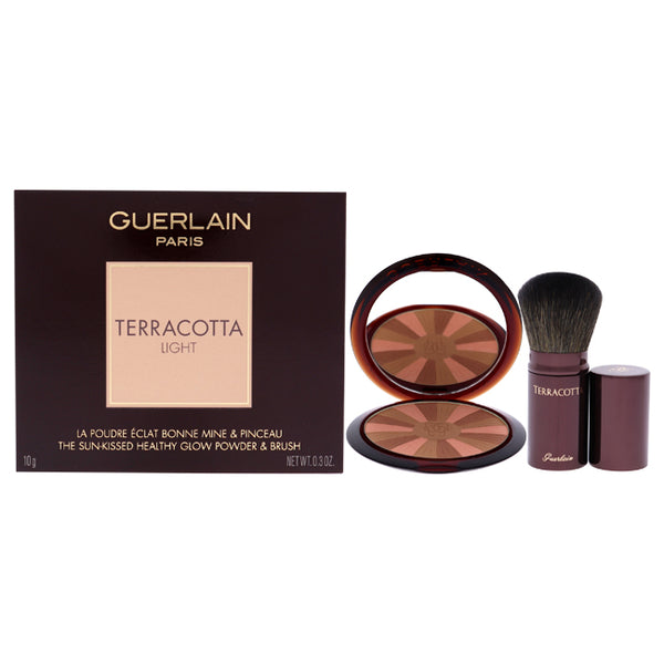 Guerlain Terracotta Light The Sun-Kissed Healthy Glow Powder and Brush - 03 Natural Warm by Guerlain for Women - 0.30 oz Powder
