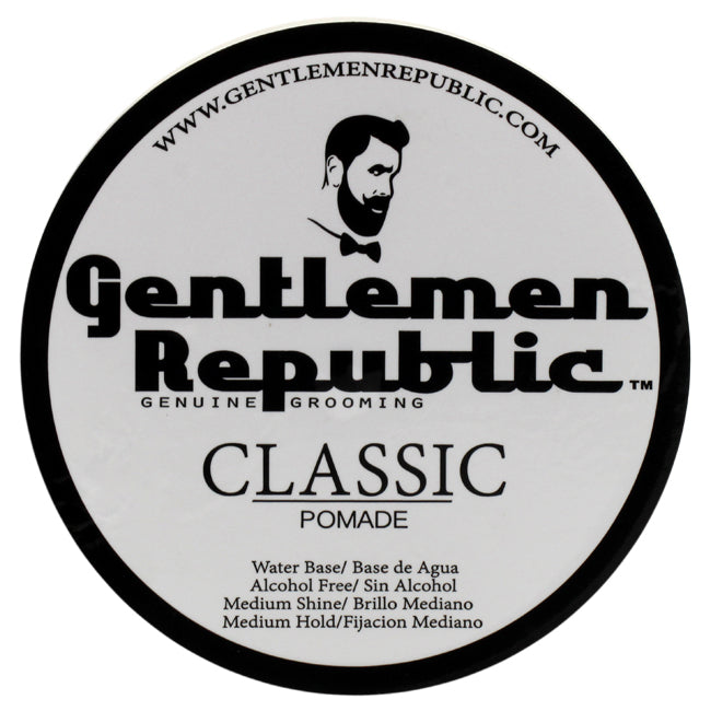 Gentlemen Republic Classic Pomade - Medium Hold and Medium Shine by Gentlemen Republic for Men - 8 oz Pomade