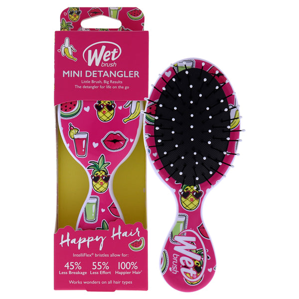 Wet Brush Mini Detangler Happy Hair Brush - Smiley Pineapple by Wet Brush for Unisex - 1 Pc Hair Brush