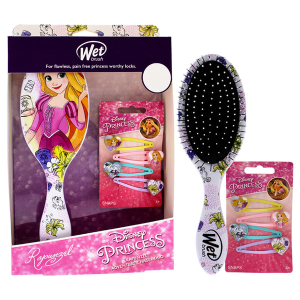 Wet Brush Rapunzel Detangler Set by Wet Brush for Unisex - 2 Pc Kit Detangler Hairbrush, 4x Hair Snaps
