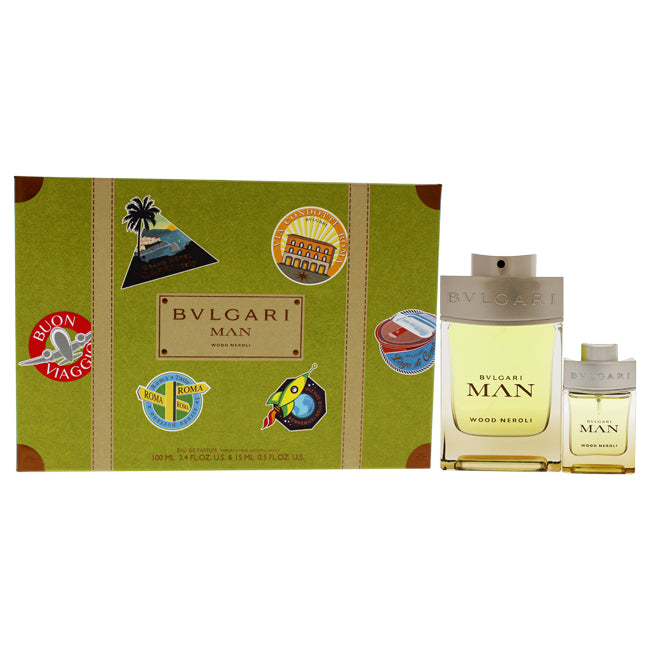 Bvlgari Bvlgari Man Wood Neroli by Bvlgari for Men - 2 Pc Gift Set 3.4oz EDP Spray, 0.5oz EDP Spray