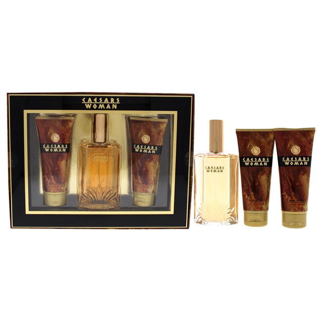 Caesars Caesars by Caesars for Women - 3 Pc Gift Set 3.4oz EDP Spray, 3.4oz Body Lotion, 3.4oz Bath and Shower Gel