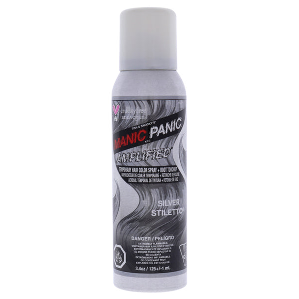 Manic Panic Amplified Temporary Hair Color Spray - Silver Stiletto by Manic Panic for Unisex - 3.4 oz Hair Spray