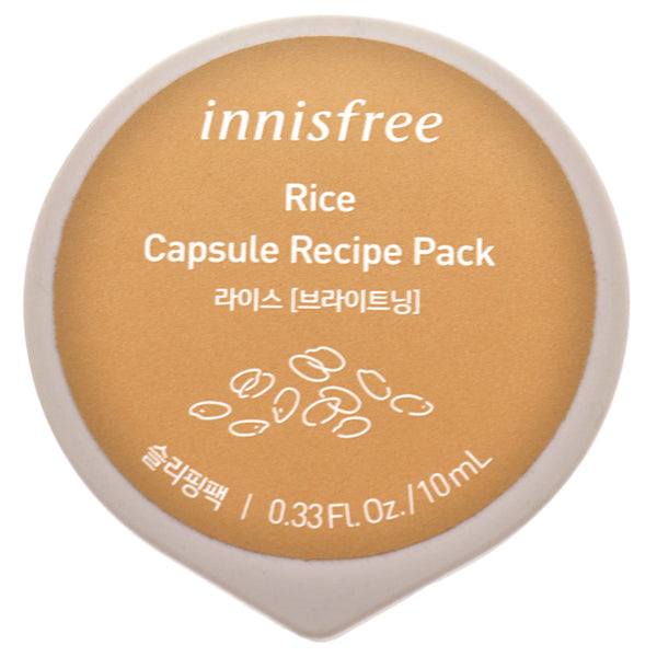 Innisfree Capsule Recipe Pack Mask - Rice by Innisfree for Unisex - 0.33 oz Mask