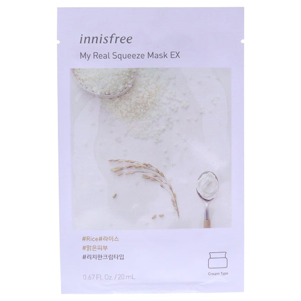 Innisfree My Real Squeeze Mask - Rice by Innisfree for Unisex - 0.67 oz Mask