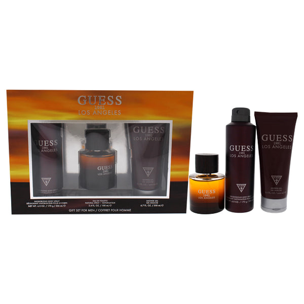 Guess Guess 1981 Los Angeles by Guess for Men - 3 Pc Gift Set 3.4oz EDT Spray, 6.0oz Body Spray, 6.7oz Shower Gel