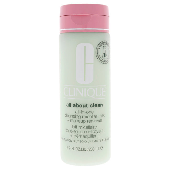 Clinique All About Clean All-In-One Cleansing Micellar Milk and Makeup Remover - Oily Skin by Clinique for Women - 6.7 oz Cleanser