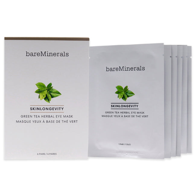 bareMinerals Skinlongevity Green Tea Herbal Eye Mask by bareMinerals for Unisex - 6 Pairs Mask