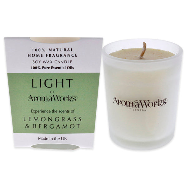 Aromaworks Light Candle Small - Lemongrass and Bergamot by Aromaworks for Unisex - 2.65 oz Candle