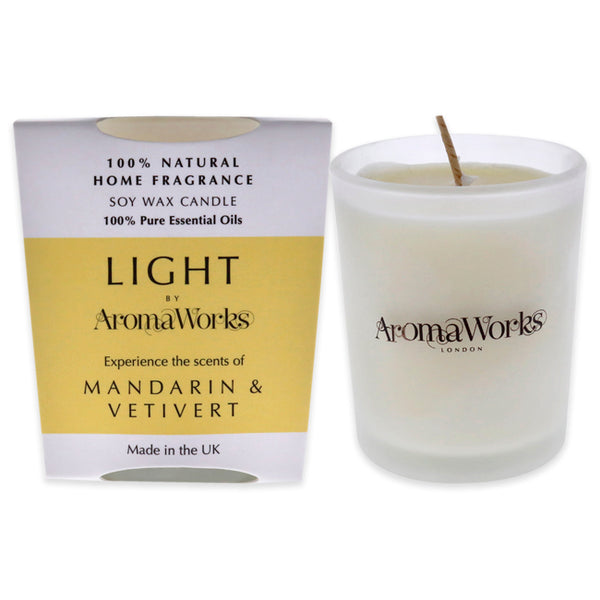 Aromaworks Light Candle Small - Mandarin and Vetivert by Aromaworks for Unisex - 2.65 oz Candle