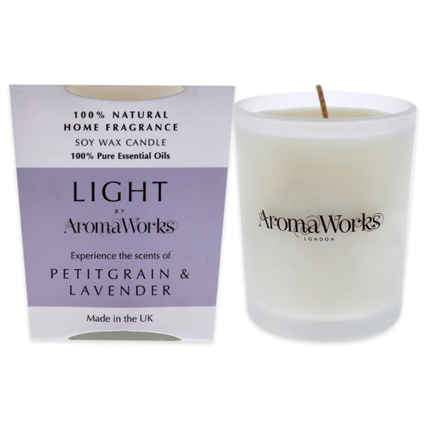 Aromaworks Light Candle Small - Petitgrain and Lavender by Aromaworks for Unisex - 2.65 oz Candle