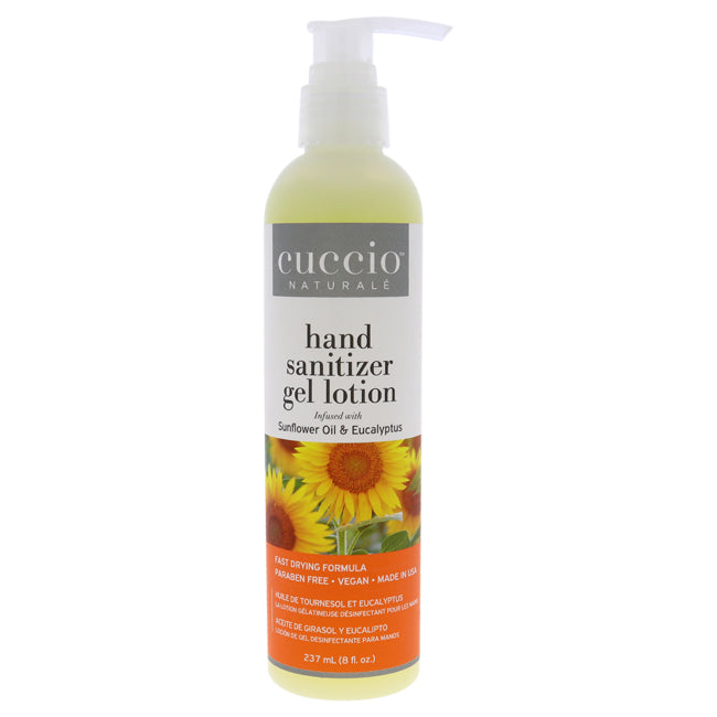 Cuccio Hand Sanitizer Gel Lotion - Sunflower Oil and Eucalyptus by Cuccio for Unisex - 8 oz Hand Sanitizer